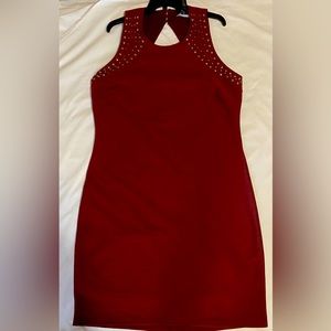 Dress, Burgundy, Ashley Stewart